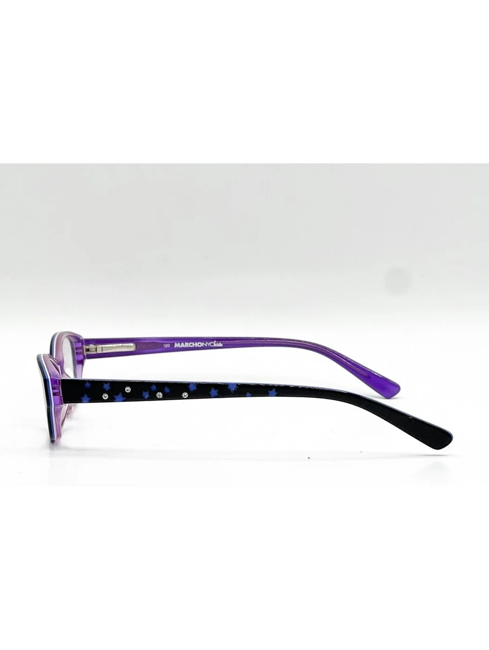 Marchon Nyc Kids Ava 007 Black Purple Authentic Eyeglasses 43-15-120